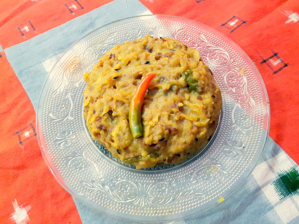 Chal Kumro ghonto with moong daal