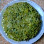 Bitter Gourd With Red Pumpkin / Karela–Kumro Dry Curry