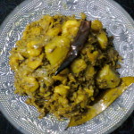 Banana Flowers Curry With Shrimp/Bengali Mocha Chingri.