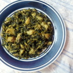 Potato With Fenugreek Leaves Curry / Methi Aloor Torkari