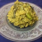 Mashed Taro Stem With Hilsha Fish Head/Kochu Shak With Hilsa Fish Head