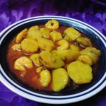 Bengali Side Dish—-Gathi Kochu With Shrimps/Gathi Kochu With Chingri.